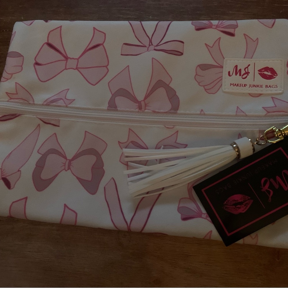 Pink and White Makeup Junkie Bag